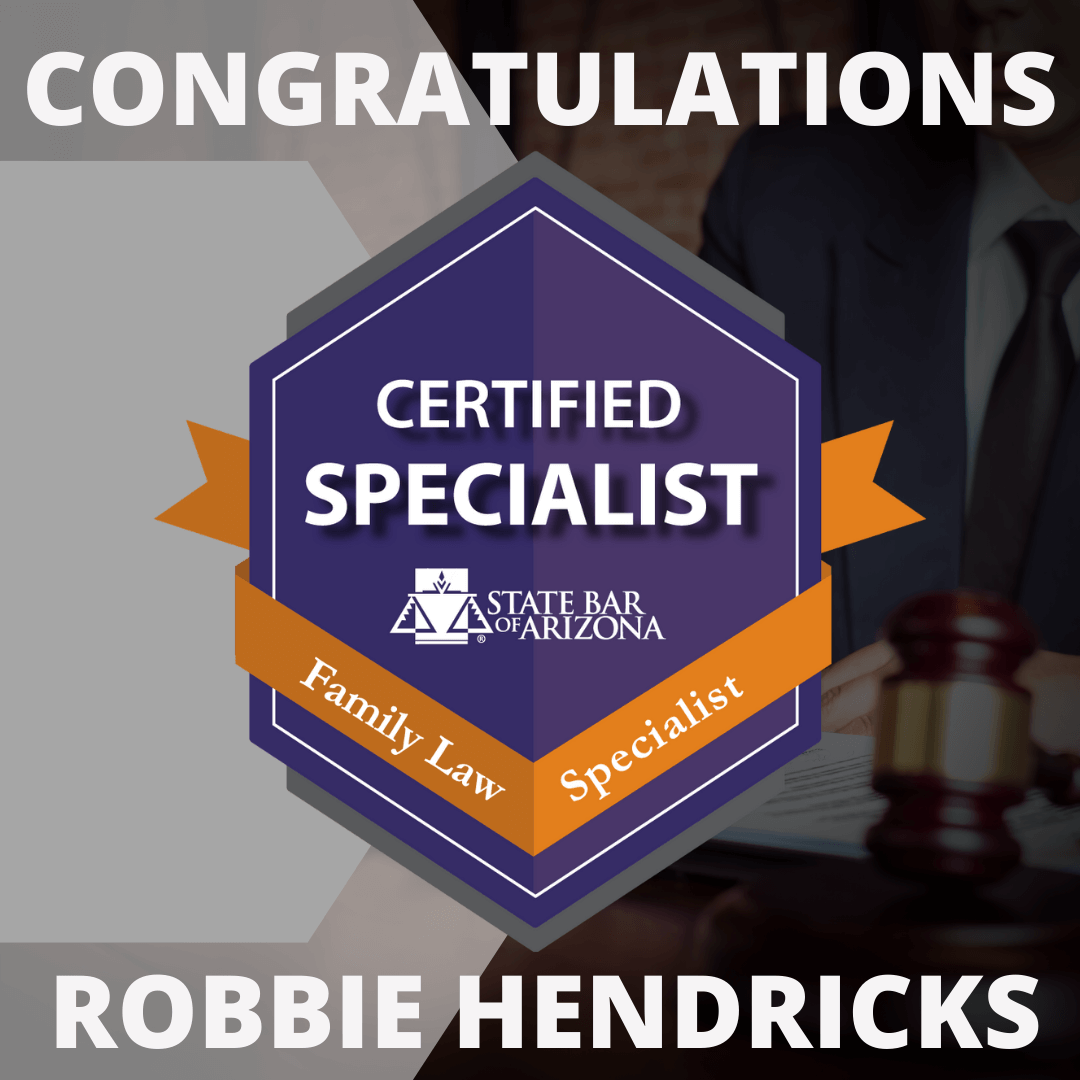 Congratulations Robbie Hendricks! Board Certified Family Law Specialist